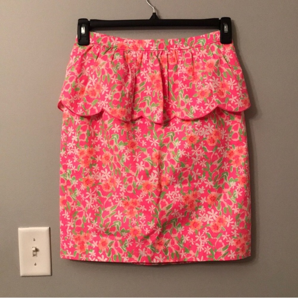 LILLY PULITZER Peplum Thyme Skirt Size 6